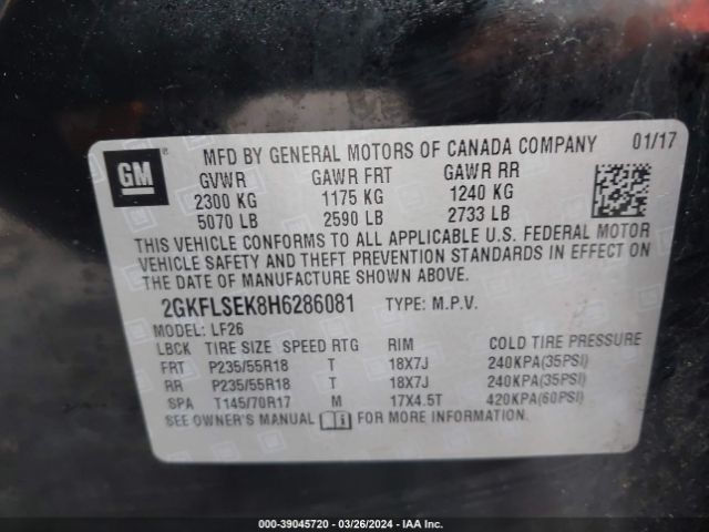 2GKFLSEK8H6286081 GMC Terrain Sle