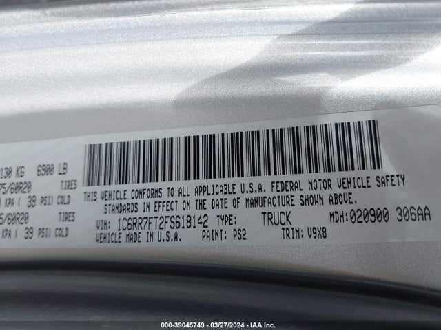1C6RR7FT2FS618142 RAM 1500 Express