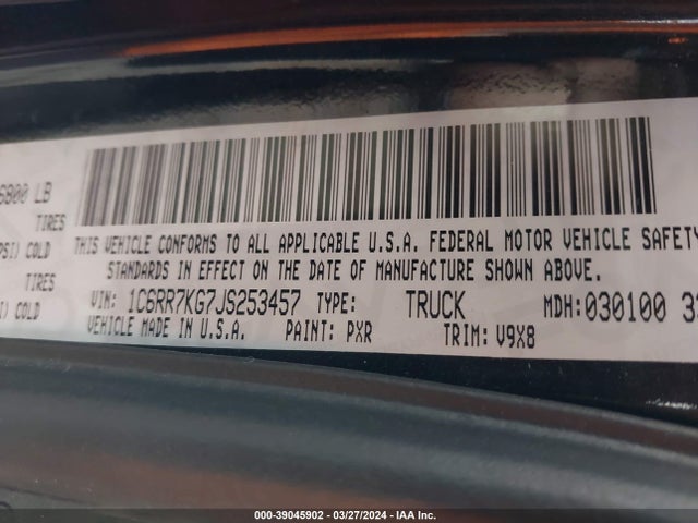 RAM 1500 Express  4x4 5'7 Box 2018 1C6RR7KG7JS253457 Image 9