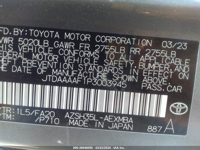 Toyota Crown Xle 2023 JTDAAAAF1P3003945 Image 9