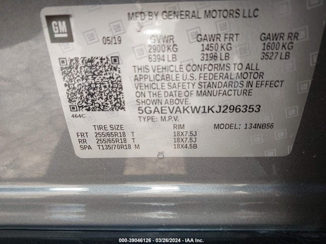 Buick Enclave Awd Essence 2019 5GAEVAKW1KJ296353 Image 9