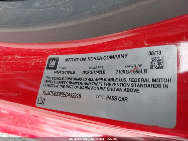 Chevrolet Spark 1lt Auto 2014 KL8CD6S96EC433918 Image 9