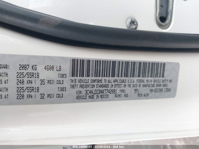 Jeep Compass Limited 4x4 2019 3C4NJDCB4KT742091 Image 9