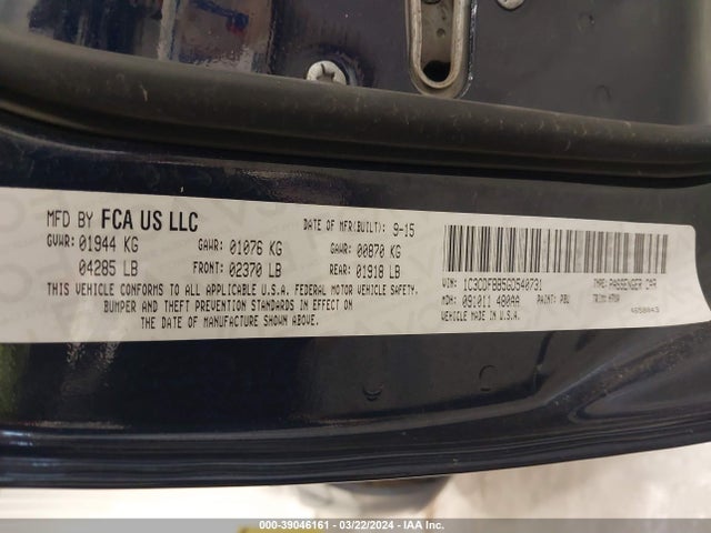 Dodge DART SXT 2016 1C3CDFBB5GD540731 Image 9