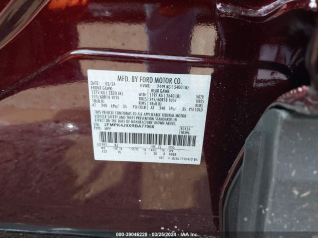 2FMPK4J9XRBA77060 Ford EDGE SEL