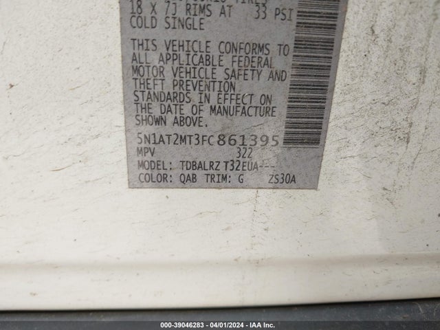 Nissan Rogue Sl 2015 5N1AT2MT3FC861395 Image 9