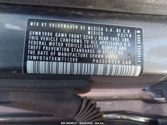 3VWFD7AT5KM711299 Volkswagen Beetle 2.0t Final Edition Se/2.0t Final Edition Sel/2.0t S