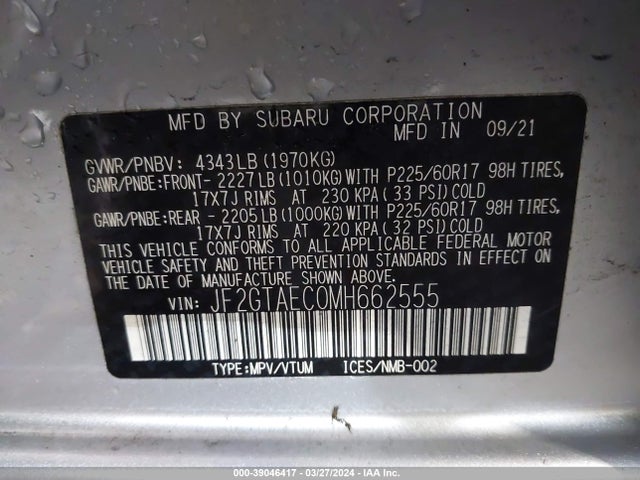 Subaru Crosstrek Premium 2021 JF2GTAEC0MH662555 Image 9