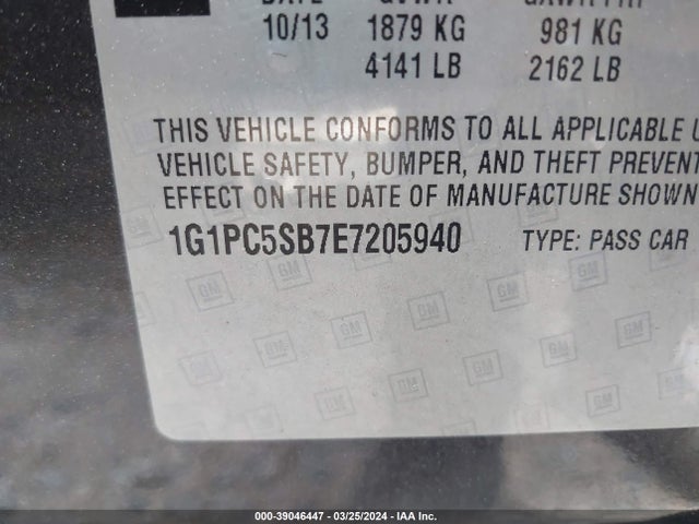 Chevrolet Cruze 1lt Auto 2014 1G1PC5SB7E7205940 Image 9