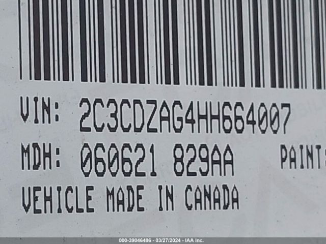 2C3CDZAG4HH664007 Dodge Challenger Sxt