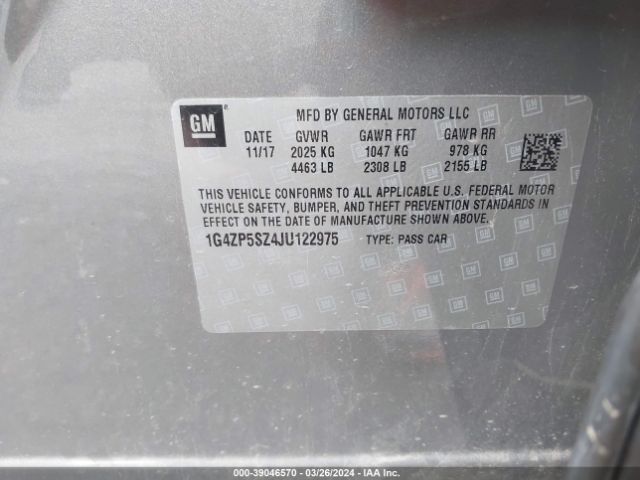 1G4ZP5SZ4JU122975 Buick Lacrosse Essence