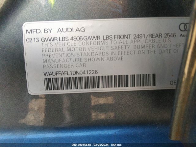 2013 AUDI A4 WAUFFAFL1DN041226 Photo 8