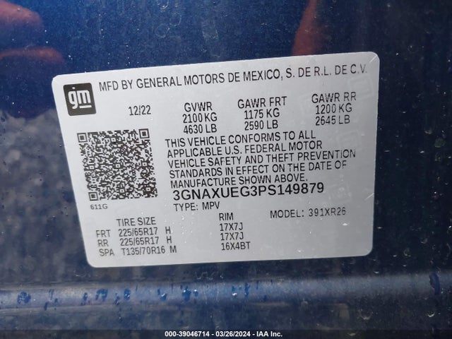 Chevrolet Equinox Awd Lt 2023 3GNAXUEG3PS149879 Image 9
