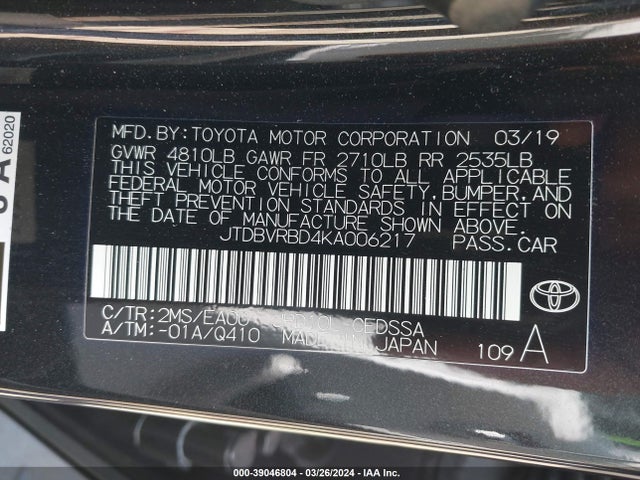 Toyota Mirai 2019 JTDBVRBD4KA006217 Image 9