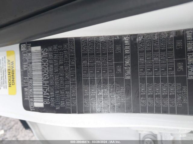 SALCR2RX9JH754718 Land Rover Discovery Sport Hse