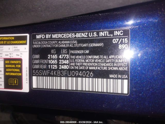 55SWF4KB3FU094026 Mercedes-Benz C 300 4matic/luxury 4matic/sport 4matic