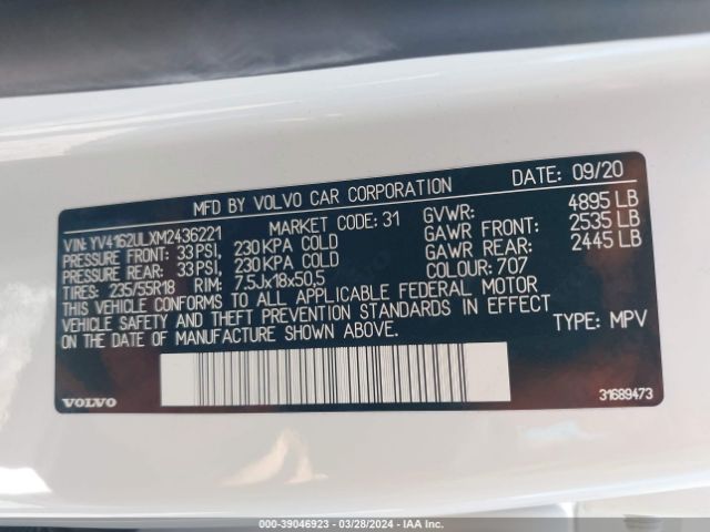 YV4162ULXM2436221 Volvo Xc40 T5 Inscription