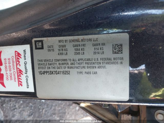 1G4PP5SK7G4116252 Buick Verano