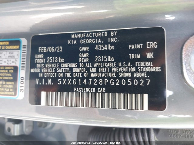 KIA K5 LXS 2023 5XXG14J28PG205027 Image 9