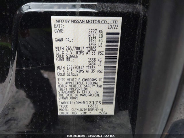 Nissan Frontier Pro-4x 4x4 2023 1N6ED1EK0PN617175 Image 9