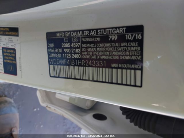 WDDWF4JB1HR243331 Mercedes-Benz C 300 Luxury/sport