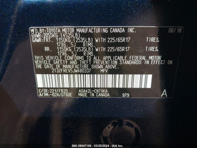 Toyota RAV4 LE 2018 2T3ZFREV5JW480337 Image 9