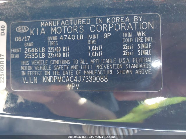 KIA Sportage Lx 2018 KNDPMCAC4J7339088 Image 9