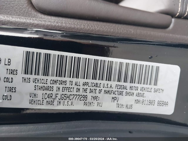 1C4RJFJG5HC777299 Jeep Grand Cherokee Summit