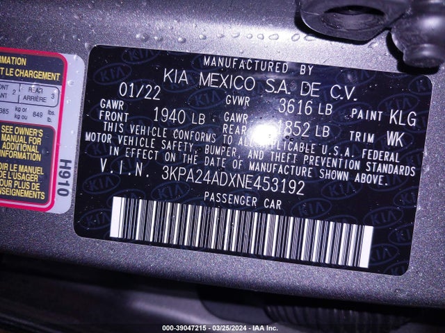 KIA RIO S 2022 3KPA24ADXNE453192 Image 9