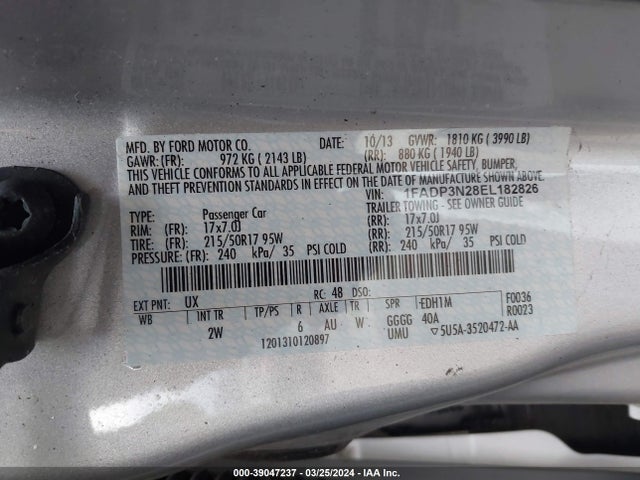 Ford Focus Titanium 2014 1FADP3N28EL182826 Image 9