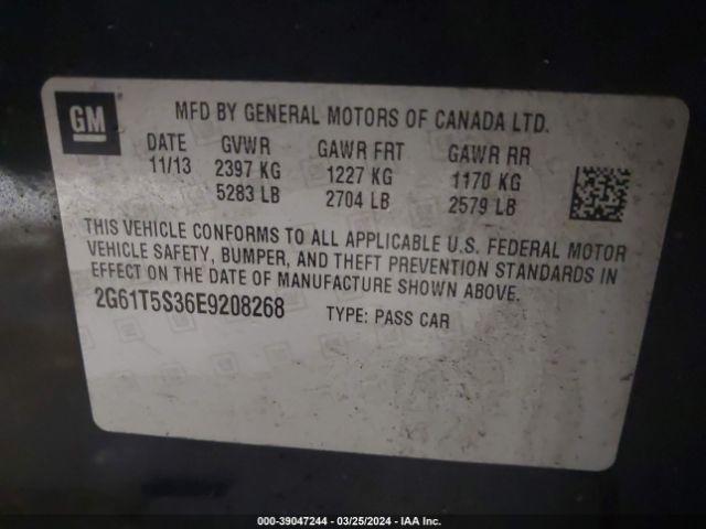 2G61T5S36E9208268 Cadillac Xts Platinum