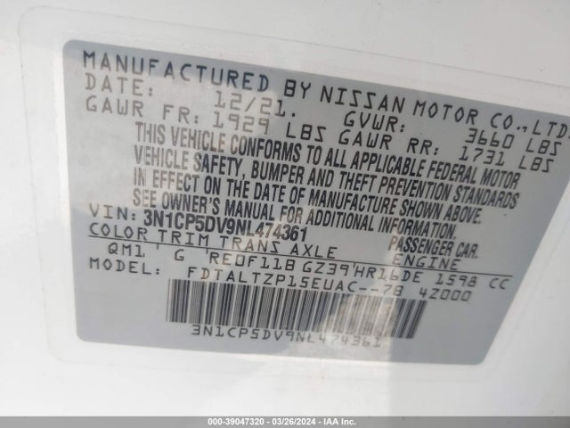 Nissan Kicks Sr Xtronic Cvt 2022 3N1CP5DV9NL474361 Image 9