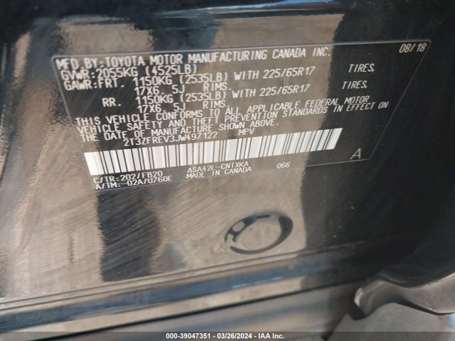 Toyota RAV4 LE 2018 2T3ZFREV3JW497122 Image 9
