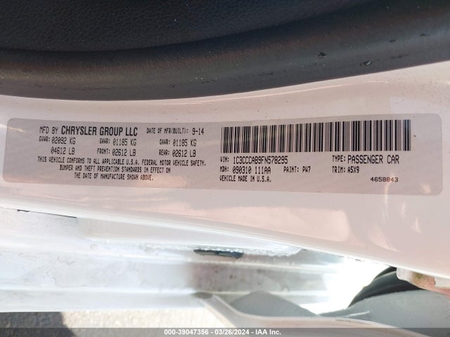Chrysler 200 Limited 2015 1C3CCCAB9FN578295 Image 9