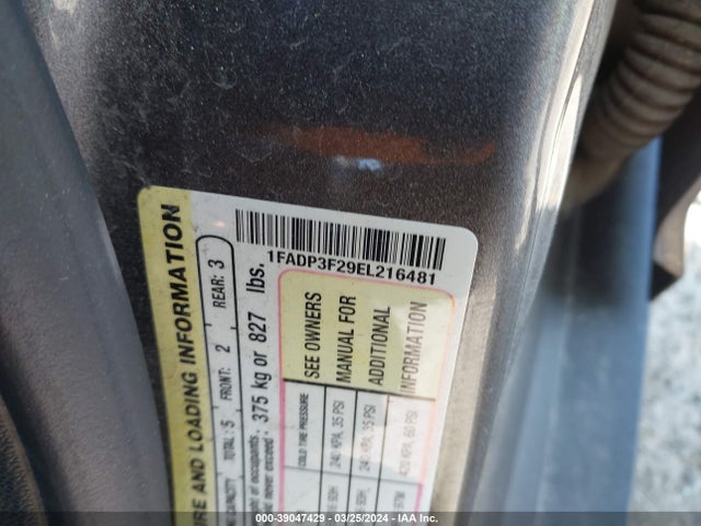 Ford FOCUS SE 2014 1FADP3F29EL216481 Image 9