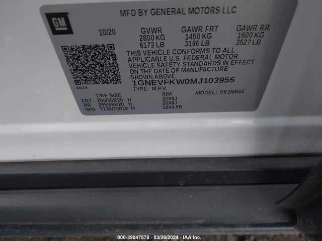 Chevrolet Traverse Awd Ls 2021 1GNEVFKW0MJ103955 Image 9