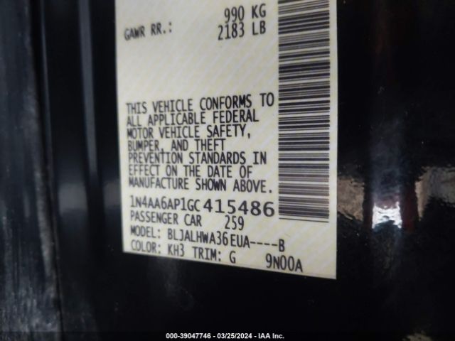 1N4AA6AP1GC415486 Nissan Maxima 3.5 Platinum