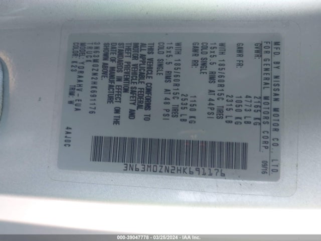 Chevrolet City Express 1lt 2017 3N63M0ZN2HK691176 Image 9