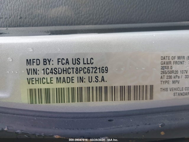 Dodge Durango R/t Plus Rwd 2023 1C4SDHCT8PC672169 Image 9