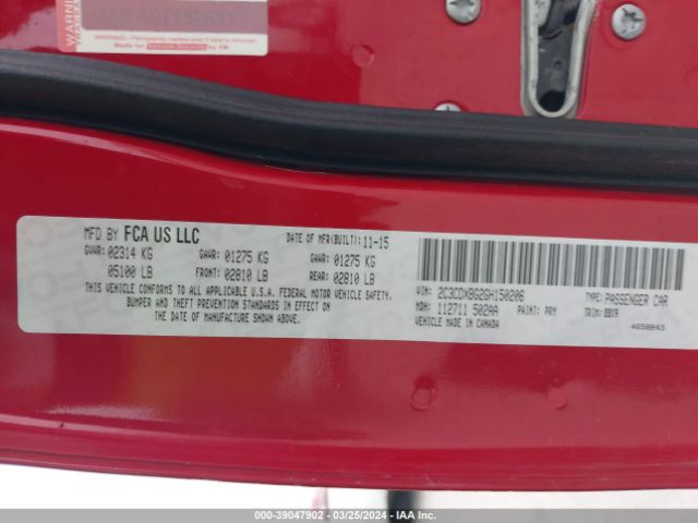 2C3CDXBG2GH150206 Dodge Charger Se