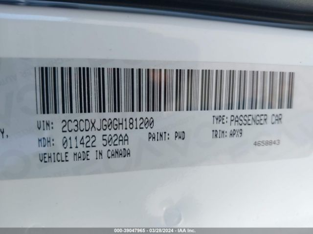 2C3CDXJG0GH181200 Dodge Charger Sxt
