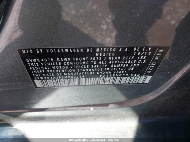 3VW2K7AJ6EM233255 Volkswagen Jetta 2.0l S