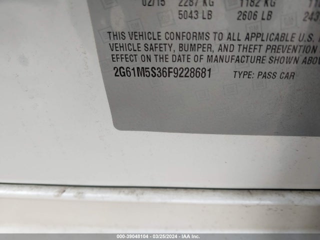 Cadillac XTS LUXURY 2015 2G61M5S36F9228681 Image 9