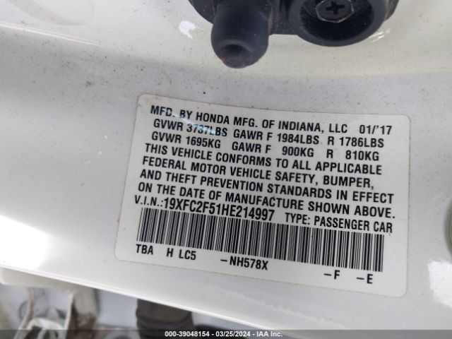 19XFC2F51HE214997 Honda Civic Lx