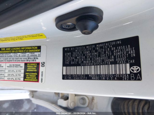 5YFBURHE0FP241718 Toyota Corolla S