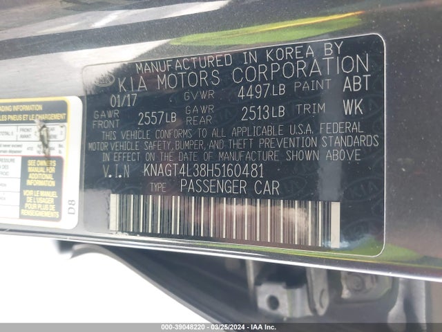 KIA Optima Lx 2017 KNAGT4L38H5160481 Image 9