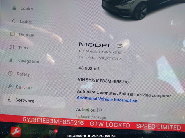 Tesla Model 3 Long Range Dual Motor All-wheel Drive 2021 5YJ3E1EB3MF855216 Image 15