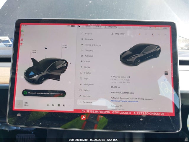Tesla Model 3 Long Range Dual Motor All-wheel Drive 2021 5YJ3E1EB3MF855216 Image 18