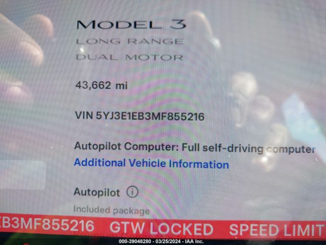 2021 TESLA MODEL 3 5YJ3E1EB3MF855216 Photo 8