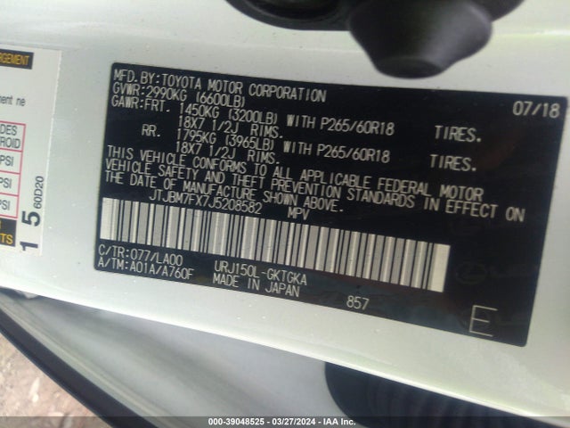 Lexus 460 2018 JTJBM7FX7J5208582 Image 9